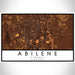Abilene Texas Map Print Landscape Orientation in Ember Style With Shaded Background