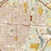 Abilene Texas Map Print in Woodblock Style Zoomed In Close Up Showing Details