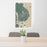 24x36 ACADIA National Park Map Print Portrait Orientation in Afternoon Style Behind 2 Chairs Table and Potted Plant