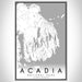 Acadia National Park Map Print Portrait Orientation in Classic Style With Shaded Background