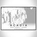 Acadia National Park Map Print Landscape Orientation in Classic Style With Shaded Background
