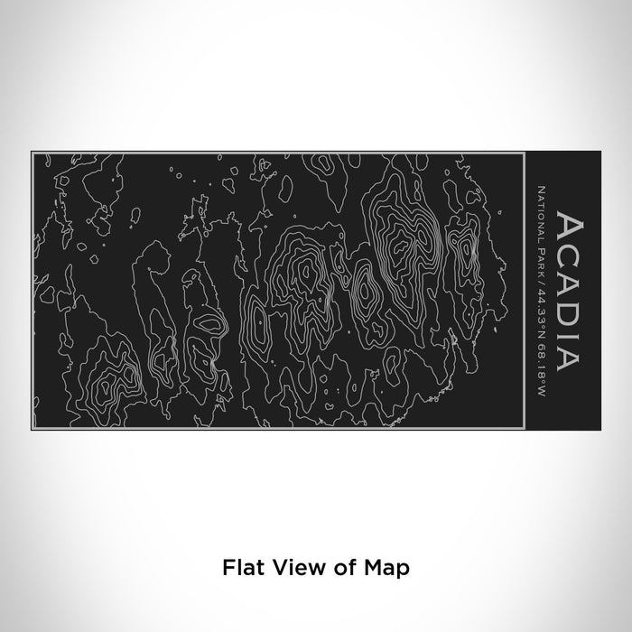 Rendered View of Acadia National Park Map Engraving on 17oz Stainless Steel Insulated Cola Bottle in Black