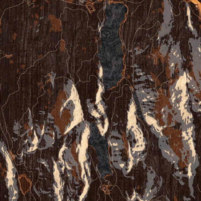 Acadia National Park Map Print in Ember Style Zoomed In Close Up Showing Details