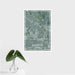 16x24 Addison Illinois Map Print Portrait Orientation in Afternoon Style With Tropical Plant Leaves in Water