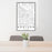 24x36 Addison Illinois Map Print Portrait Orientation in Classic Style Behind 2 Chairs Table and Potted Plant