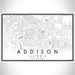 Addison Illinois Map Print Landscape Orientation in Classic Style With Shaded Background