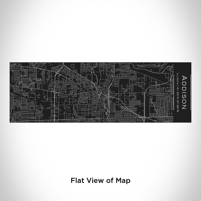 Rendered View of Addison Illinois Map Engraving on 10oz Stainless Steel Insulated Cup with Sliding Lid in Black