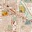 Addison Illinois Map Print in Woodblock Style Zoomed In Close Up Showing Details