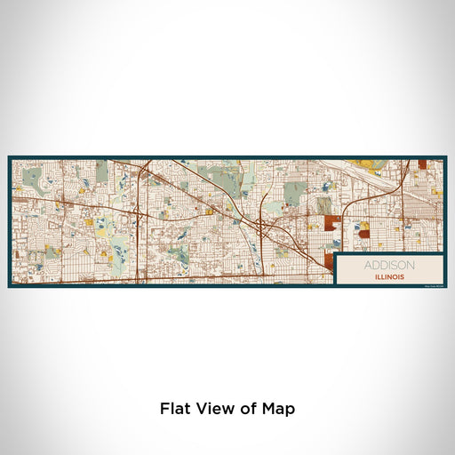 Flat View of Map Custom Addison Illinois Map Enamel Mug in Woodblock