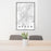 24x36 Akron Ohio Map Print Portrait Orientation in Classic Style Behind 2 Chairs Table and Potted Plant