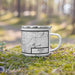 Right View Custom Akron Ohio Map Enamel Mug in Classic on Grass With Trees in Background