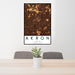 24x36 Akron Ohio Map Print Portrait Orientation in Ember Style Behind 2 Chairs Table and Potted Plant