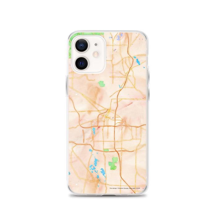 Custom Akron Ohio Map iPhone 12 Phone Case in Watercolor