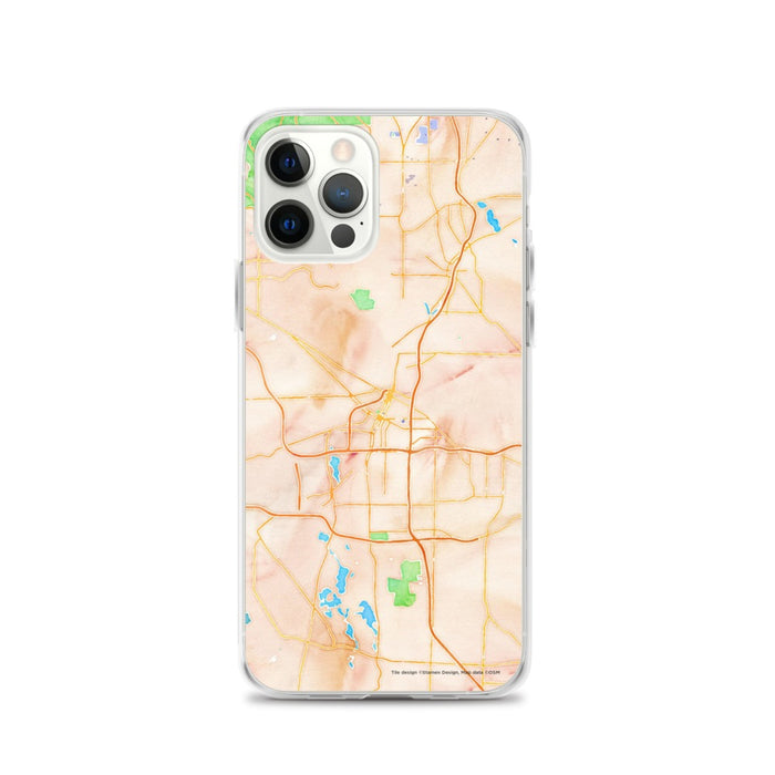 Custom Akron Ohio Map iPhone 12 Pro Phone Case in Watercolor