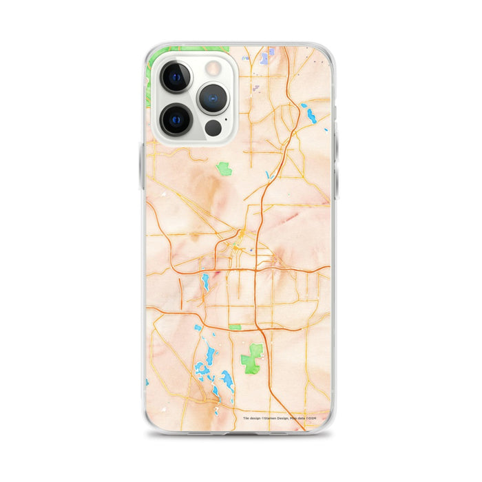 Custom Akron Ohio Map iPhone 12 Pro Max Phone Case in Watercolor