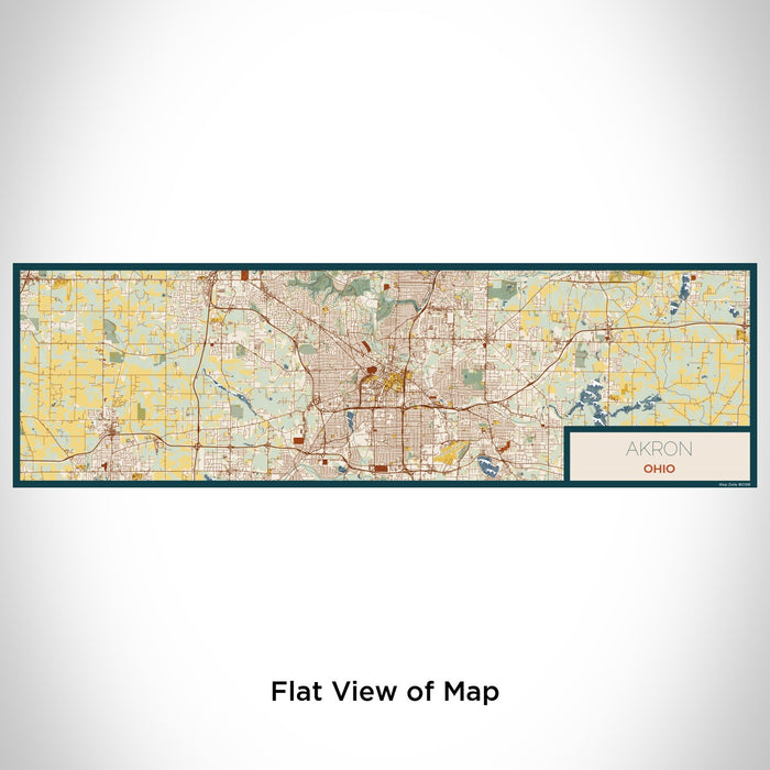 Flat View of Map Custom Akron Ohio Map Enamel Mug in Woodblock