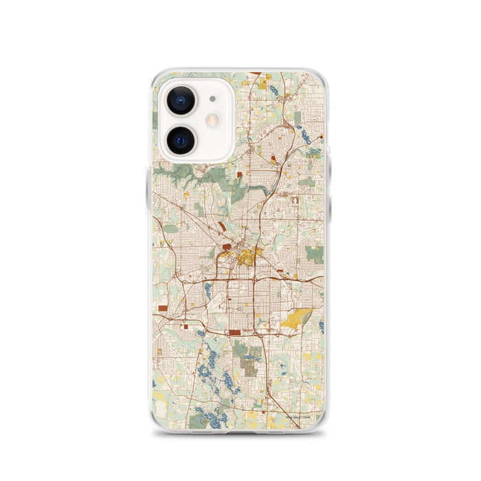Custom Akron Ohio Map iPhone 12 Phone Case in Woodblock