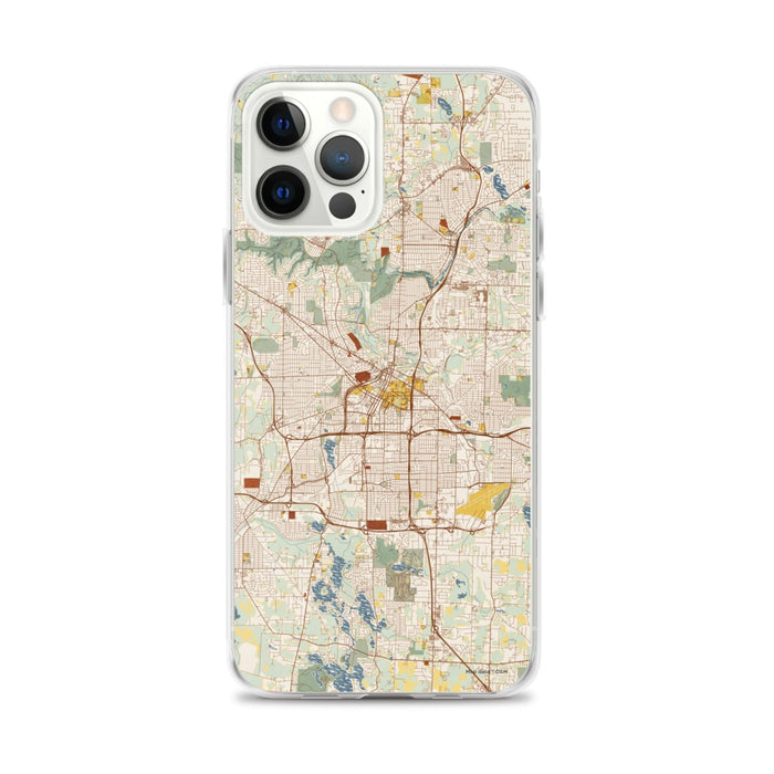 Custom Akron Ohio Map iPhone 12 Pro Max Phone Case in Woodblock