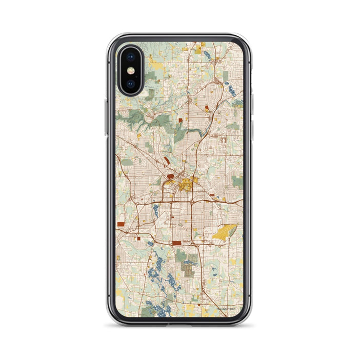 Custom Akron Ohio Map Phone Case in Woodblock