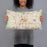 Person holding 20x12 Custom Akron Ohio Map Throw Pillow in Woodblock