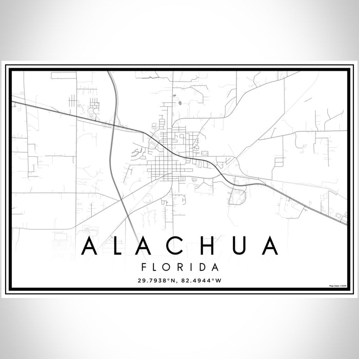 Alachua Florida Map Print Landscape Orientation in Classic Style With Shaded Background
