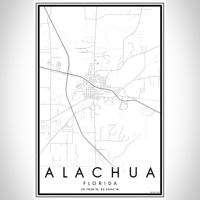 Alachua Florida Map Print Portrait Orientation in Classic Style With Shaded Background