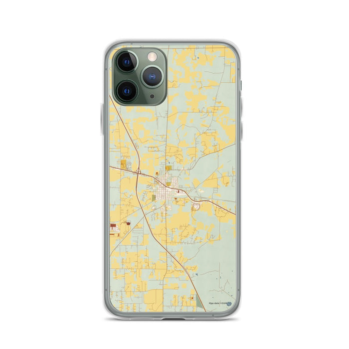 Custom iPhone 11 Pro Alachua Florida Map Phone Case in Woodblock