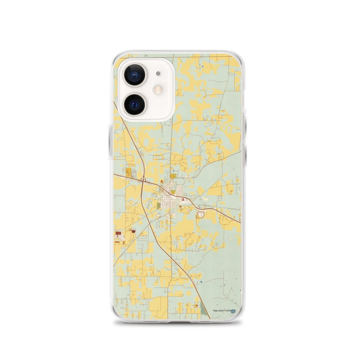 Custom iPhone 12 Alachua Florida Map Phone Case in Woodblock