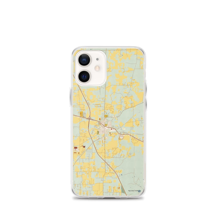Custom iPhone 12 mini Alachua Florida Map Phone Case in Woodblock