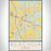 Alachua Florida Map Print Portrait Orientation in Woodblock Style With Shaded Background