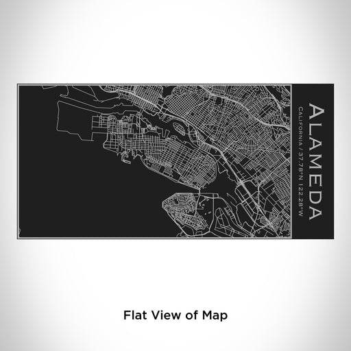 Rendered View of Alameda California Map Engraving on 17oz Stainless Steel Insulated Cola Bottle in Black