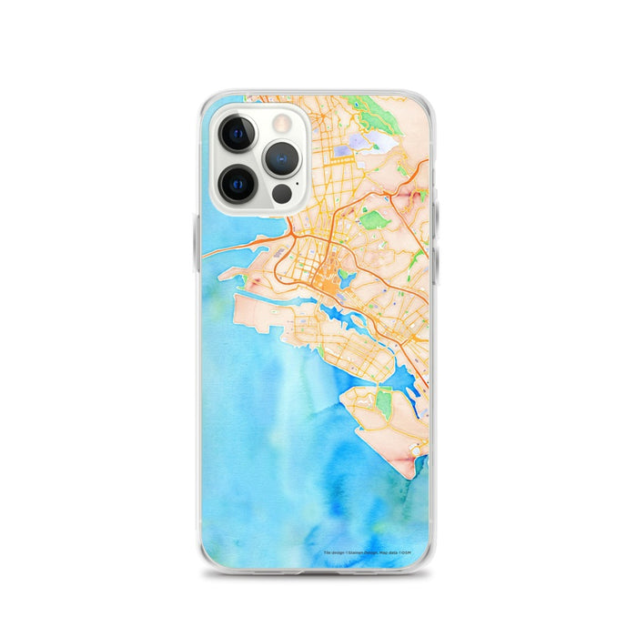 Custom Alameda California Map iPhone 12 Pro Phone Case in Watercolor