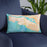 Custom Alameda California Map Throw Pillow in Watercolor on Blue Colored Chair