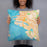Person holding 18x18 Custom Alameda California Map Throw Pillow in Watercolor