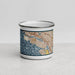 Front View Custom Alameda California Map Enamel Mug in Woodblock