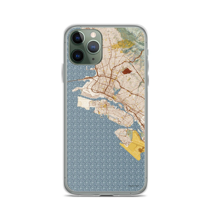 Custom Alameda California Map Phone Case in Woodblock
