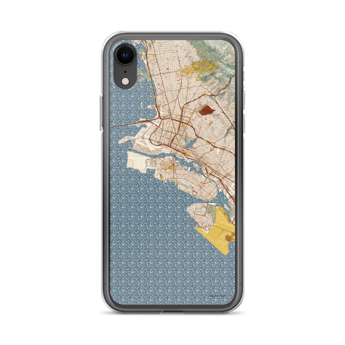 Custom Alameda California Map Phone Case in Woodblock