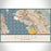 Alameda California Map Print Landscape Orientation in Woodblock Style With Shaded Background