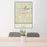 24x36 Albany Georgia Map Print Portrait Orientation in Woodblock Style Behind 2 Chairs Table and Potted Plant