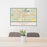 24x36 Albany Georgia Map Print Landscape Orientation in Woodblock Style Behind 2 Chairs Table and Potted Plant
