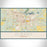 Albany Georgia Map Print Landscape Orientation in Woodblock Style With Shaded Background