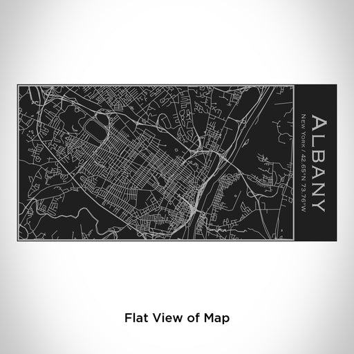 Rendered View of Albany New York Map Engraving on 17oz Stainless Steel Insulated Cola Bottle in Black