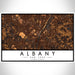 Albany New York Map Print Landscape Orientation in Ember Style With Shaded Background