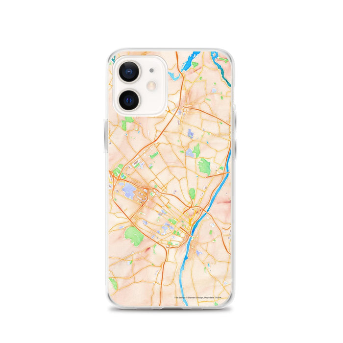 Custom Albany New York Map iPhone 12 Phone Case in Watercolor