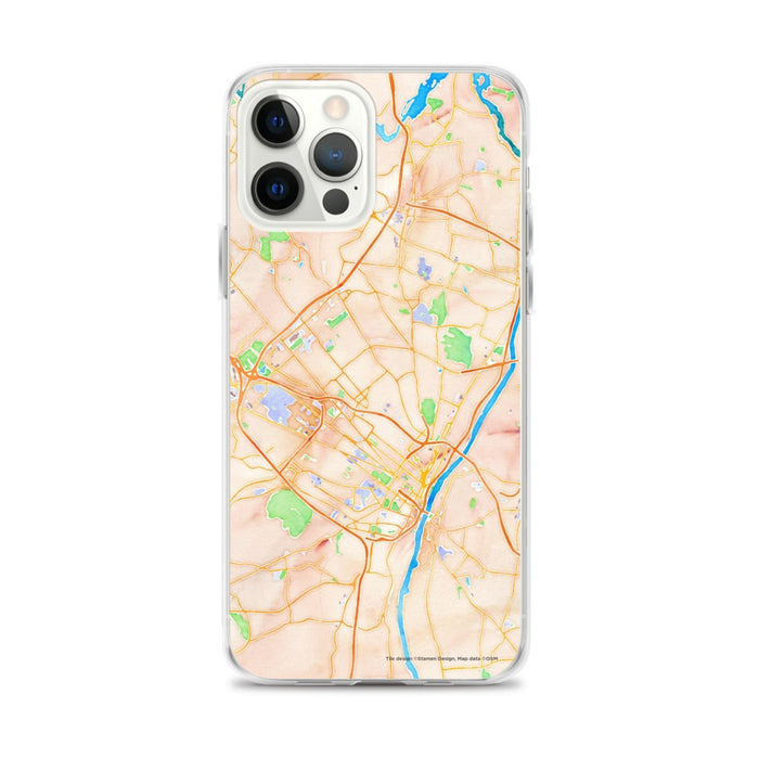 Custom Albany New York Map iPhone 12 Pro Max Phone Case in Watercolor