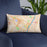 Custom Albany New York Map Throw Pillow in Watercolor on Blue Colored Chair