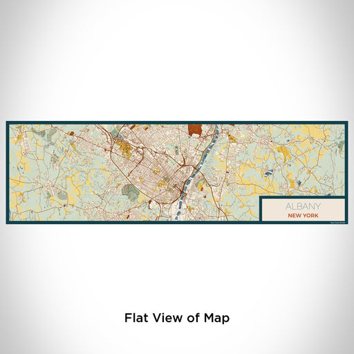 Flat View of Map Custom Albany New York Map Enamel Mug in Woodblock