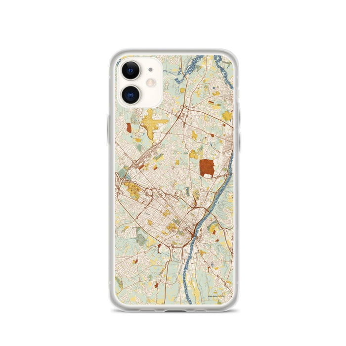 Custom Albany New York Map Phone Case in Woodblock