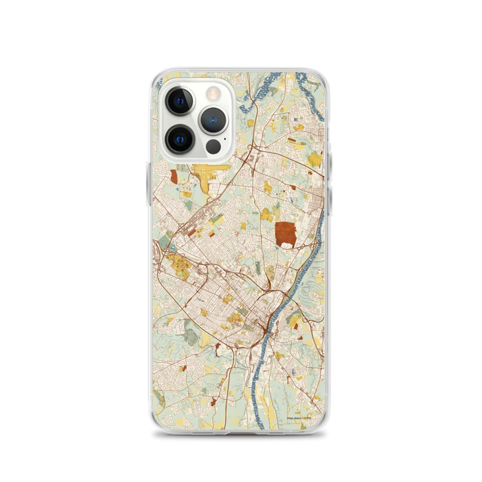 Custom Albany New York Map iPhone 12 Pro Phone Case in Woodblock