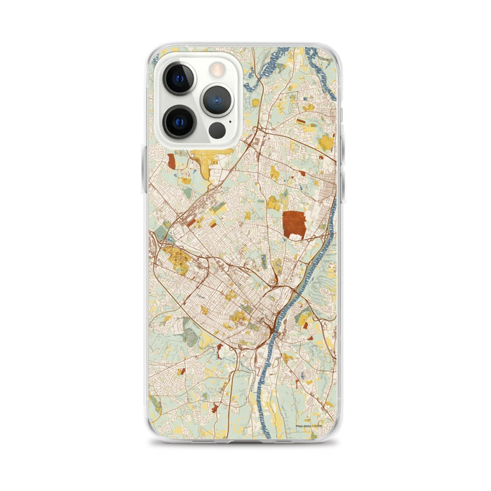 Custom Albany New York Map iPhone 12 Pro Max Phone Case in Woodblock